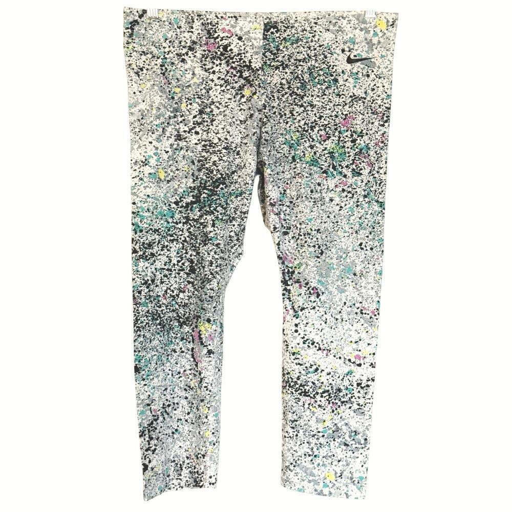Nike Club Cropped Legging Women’s Size XL Splatter Paint Print